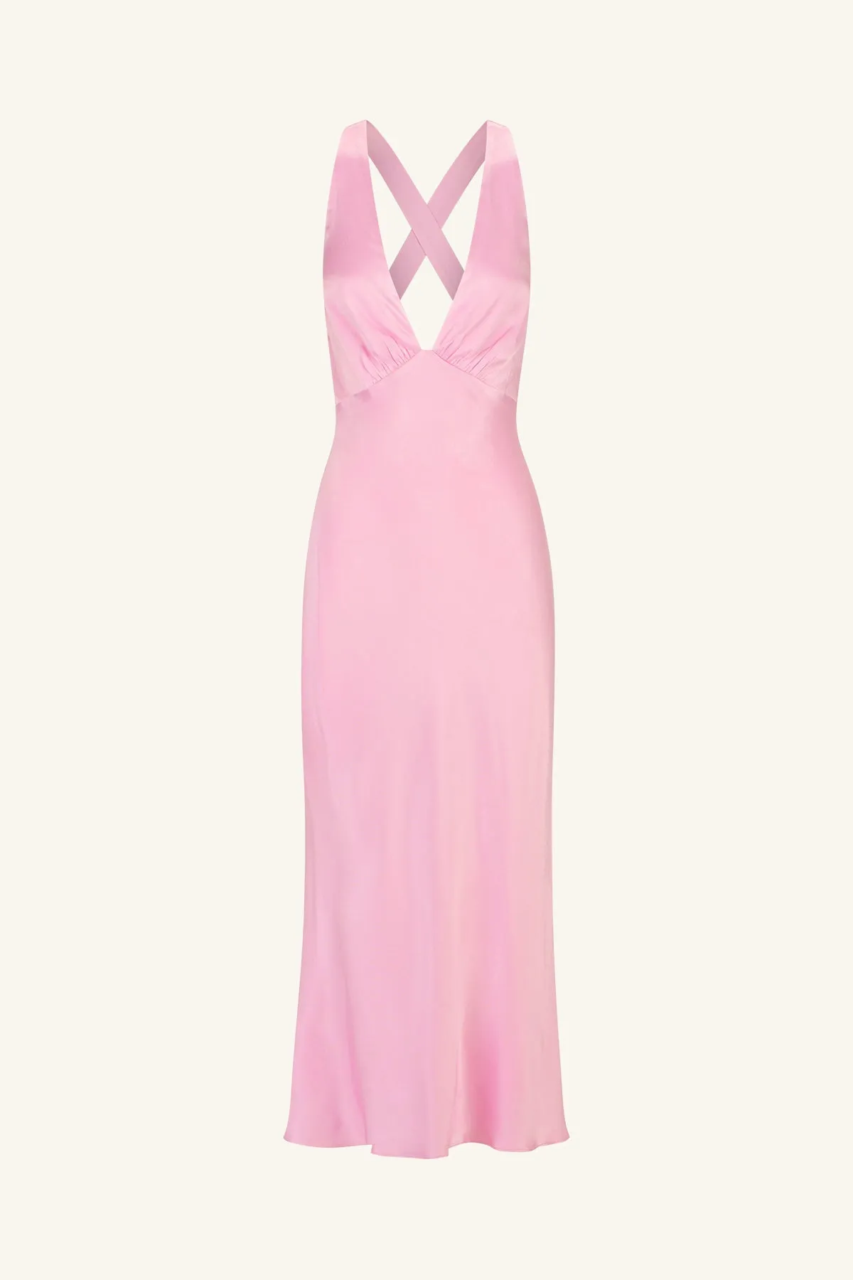 LA LUNE PLUNGED CROSS BACK MIDI DRESS - PEONY sold by Shona Joy product image thumbnail 5