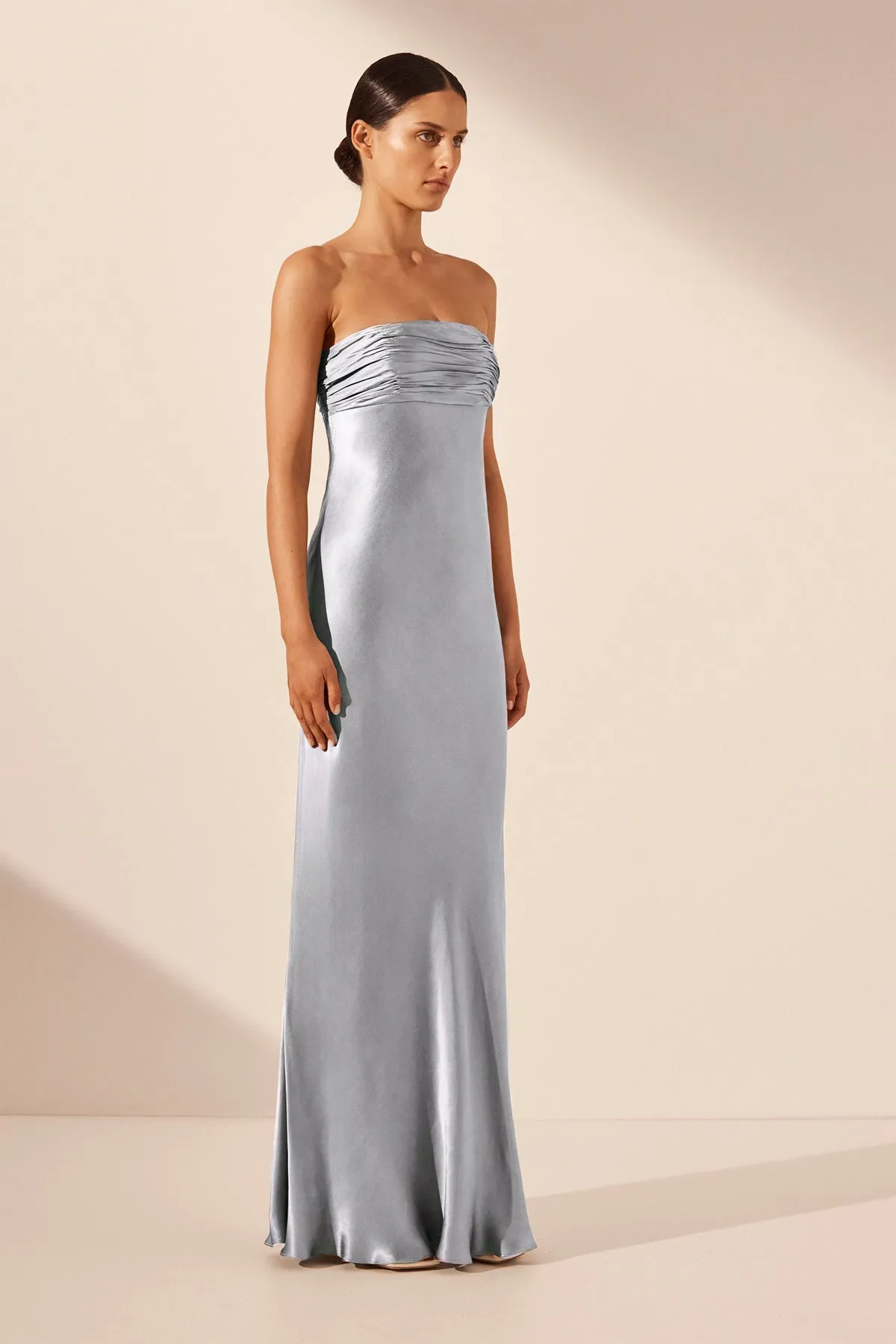 LA LUNE STRAPLESS RUCHED BODICE MAXI DRESS - POWDER BLUE sold by Shona Joy product image thumbnail 2