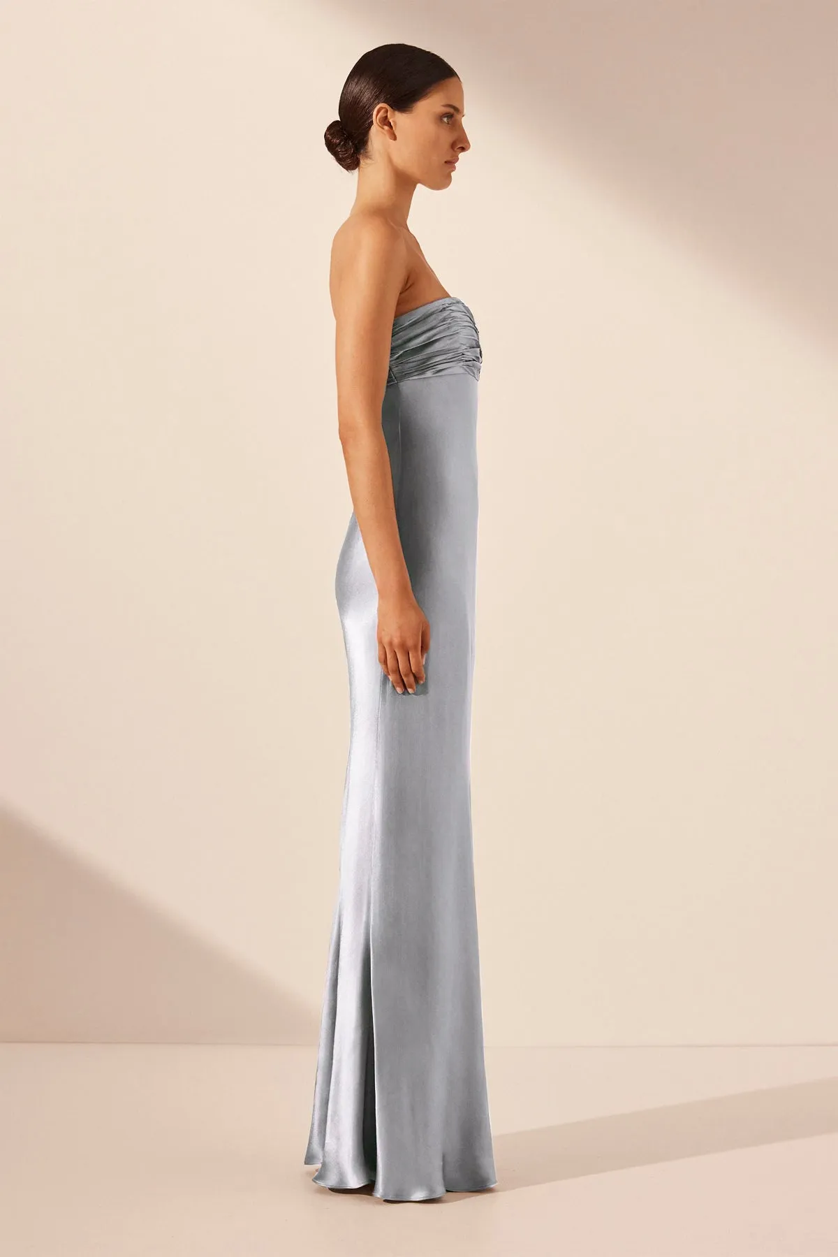 LA LUNE STRAPLESS RUCHED BODICE MAXI DRESS - POWDER BLUE sold by Shona Joy product image thumbnail 3