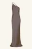 LA LUNE ONE SHOULDER COWL BACK MAXI DRESS - GRAPHITE sold by Shona Joy