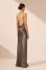 LA LUNE ONE SHOULDER COWL BACK MAXI DRESS - GRAPHITE sold by Shona Joy