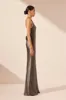 LA LUNE ONE SHOULDER COWL BACK MAXI DRESS - GRAPHITE sold by Shona Joy
