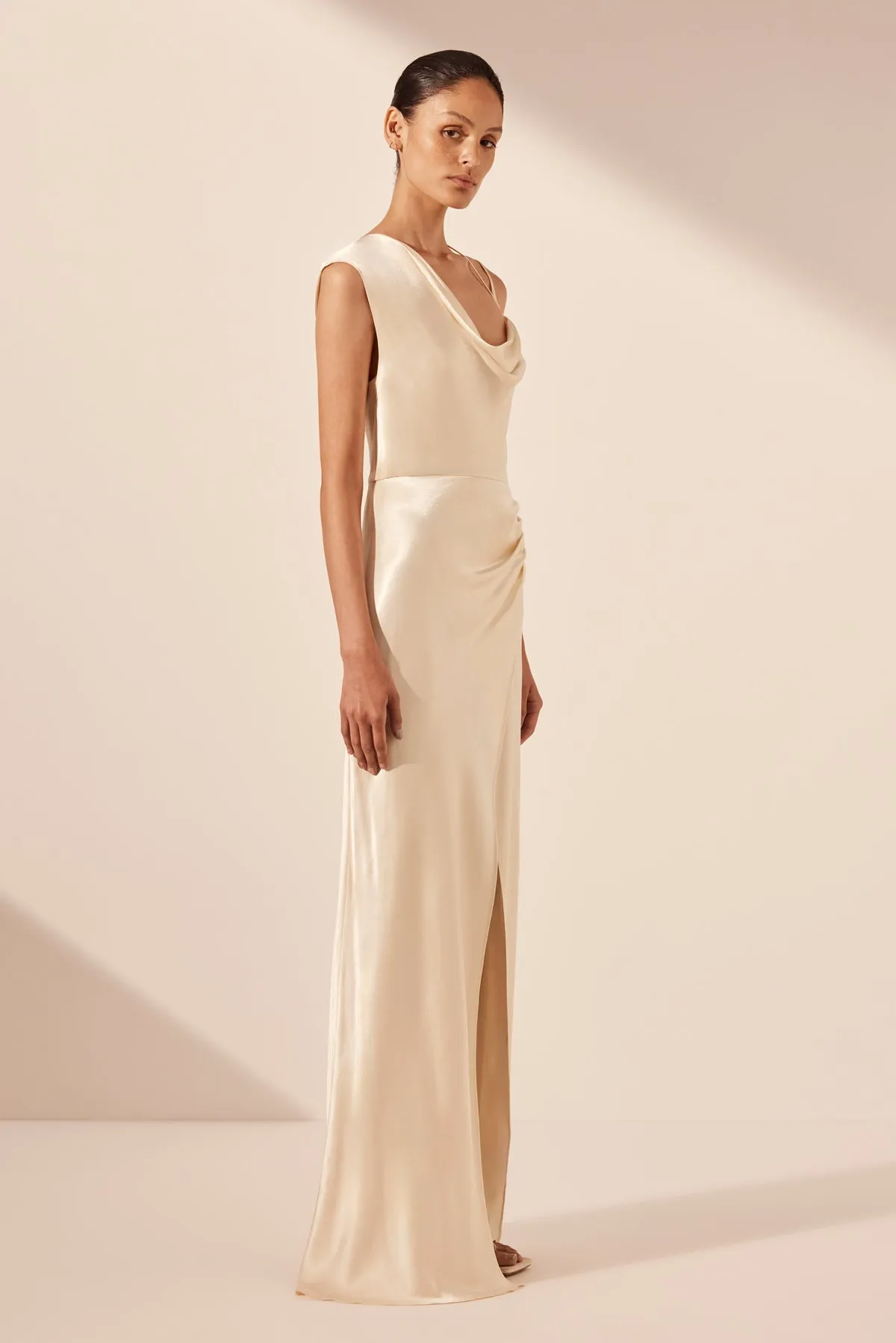 LA LUNE DRAPED MAXI DRESS - CREAM sold by Shona Joy product image thumbnail 3