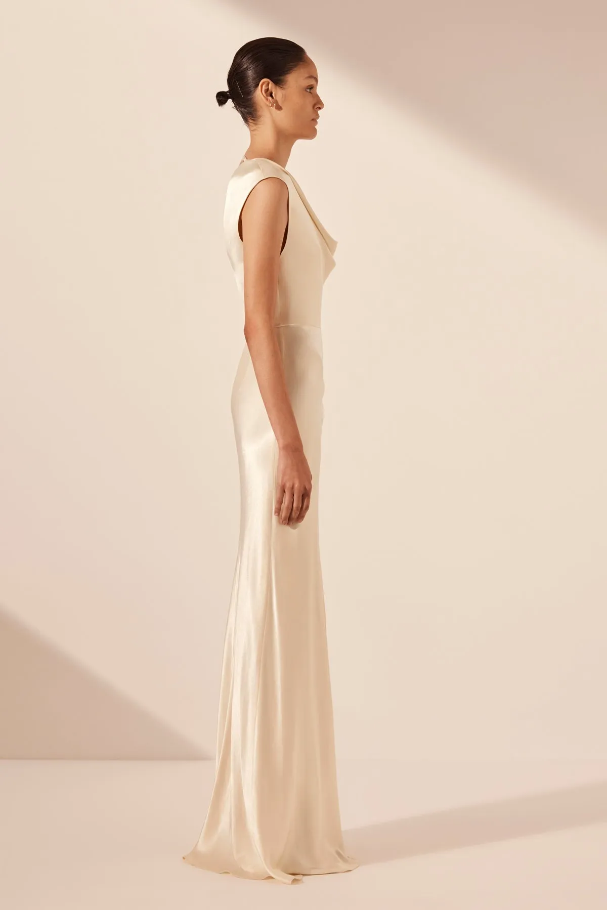 LA LUNE DRAPED MAXI DRESS - CREAM sold by Shona Joy product image thumbnail 4