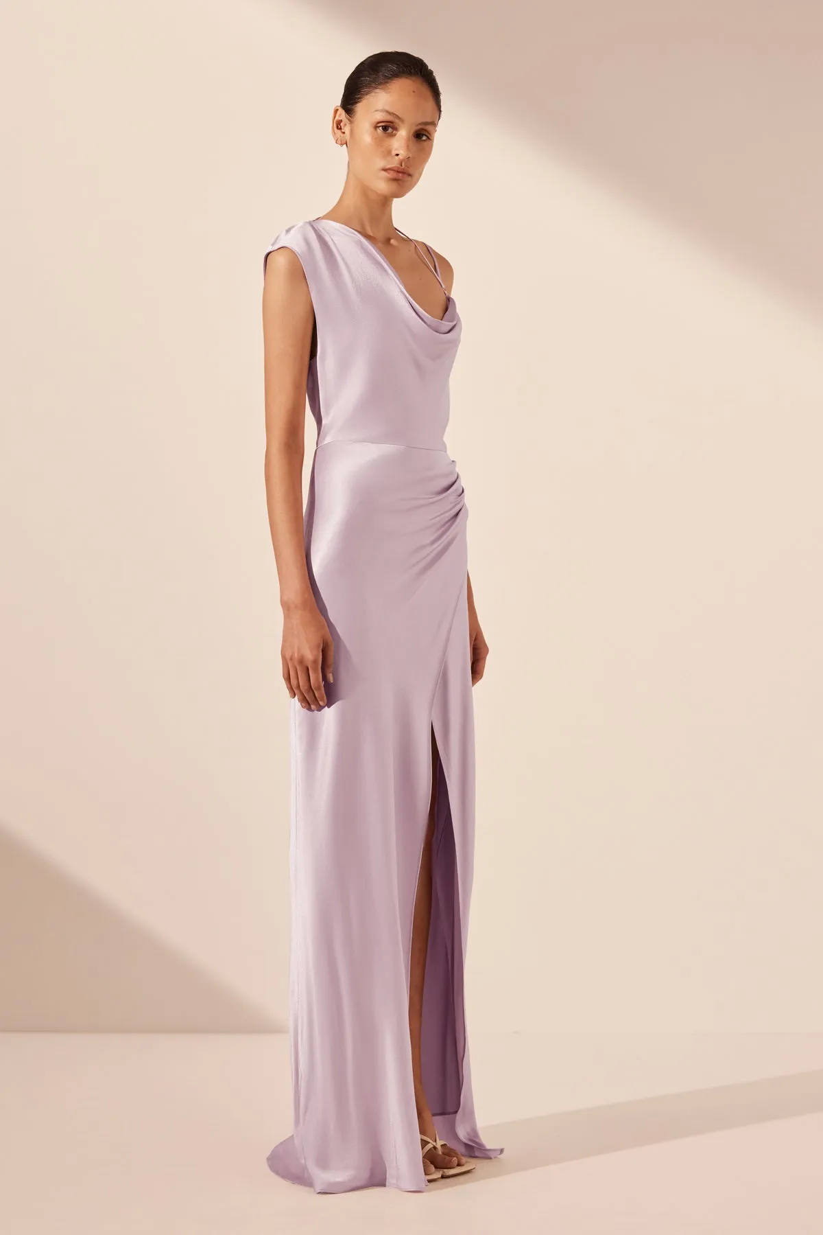 LA LUNE DRAPED MAXI DRESS - LILAC sold by Shona Joy product image thumbnail 3