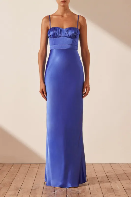 OLIVIERA RUCHED MAXI DRESS - STRONG BLUE sold by Shona Joy