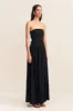VENTO LACE UP STRAPLESS MAXI DRESS - BLACK sold by Shona Joy