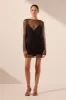 MONA LONG SLEEVE MINI DRESS - BLACK sold by Shona Joy