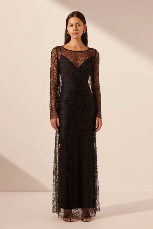 MONA COWL BACK MAXI DRESS - BLACK made by Shona Joy