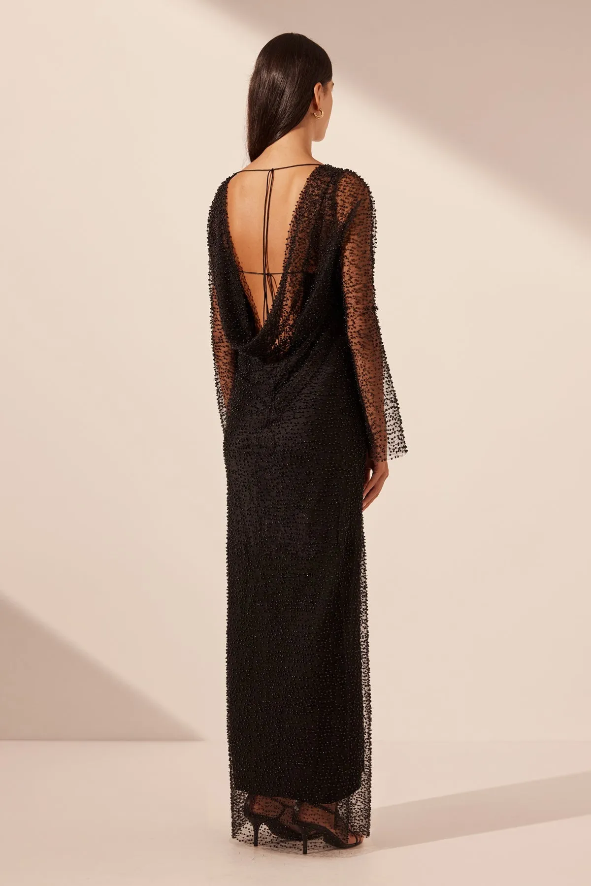 MONA COWL BACK MAXI DRESS - BLACK sold by Shona Joy product image thumbnail 4