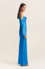 NORA ASYMMETRICAL LONG SLEEVE MAXI DRESS - AQUA sold by Shona Joy
