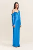 NORA ASYMMETRICAL LONG SLEEVE MAXI DRESS - AQUA sold by Shona Joy