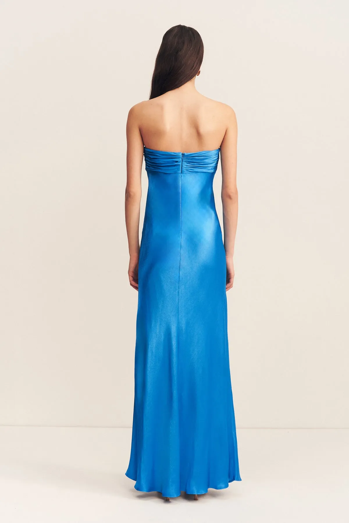 NORA STRAPLESS RUCHED BODICE MAXI DRESS - AQUA sold by Shona Joy product image thumbnail 5