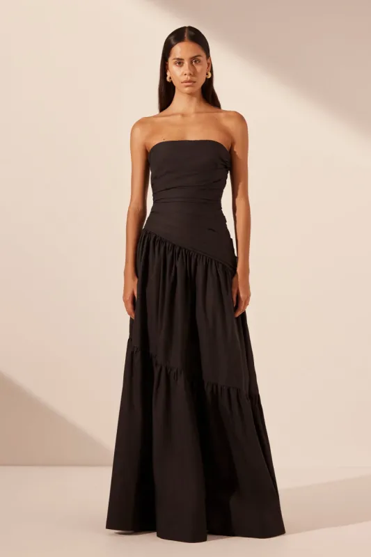 MAIORI STRAPLESS TIERED MAXI DRESS - BLACK sold by Shona Joy