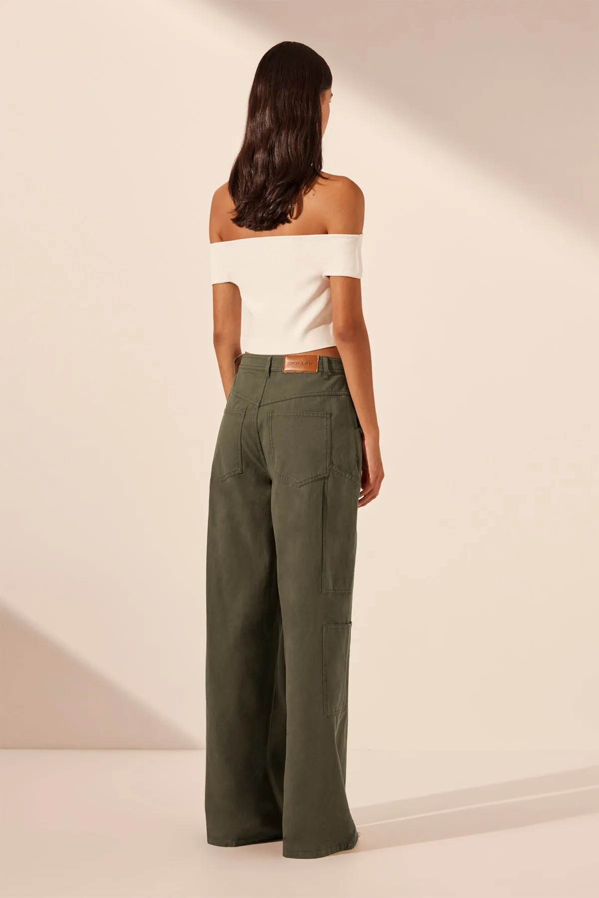 ARIANA WIDE LEG CARGO PANT - KHAKI sold by Shona Joy product image thumbnail 4