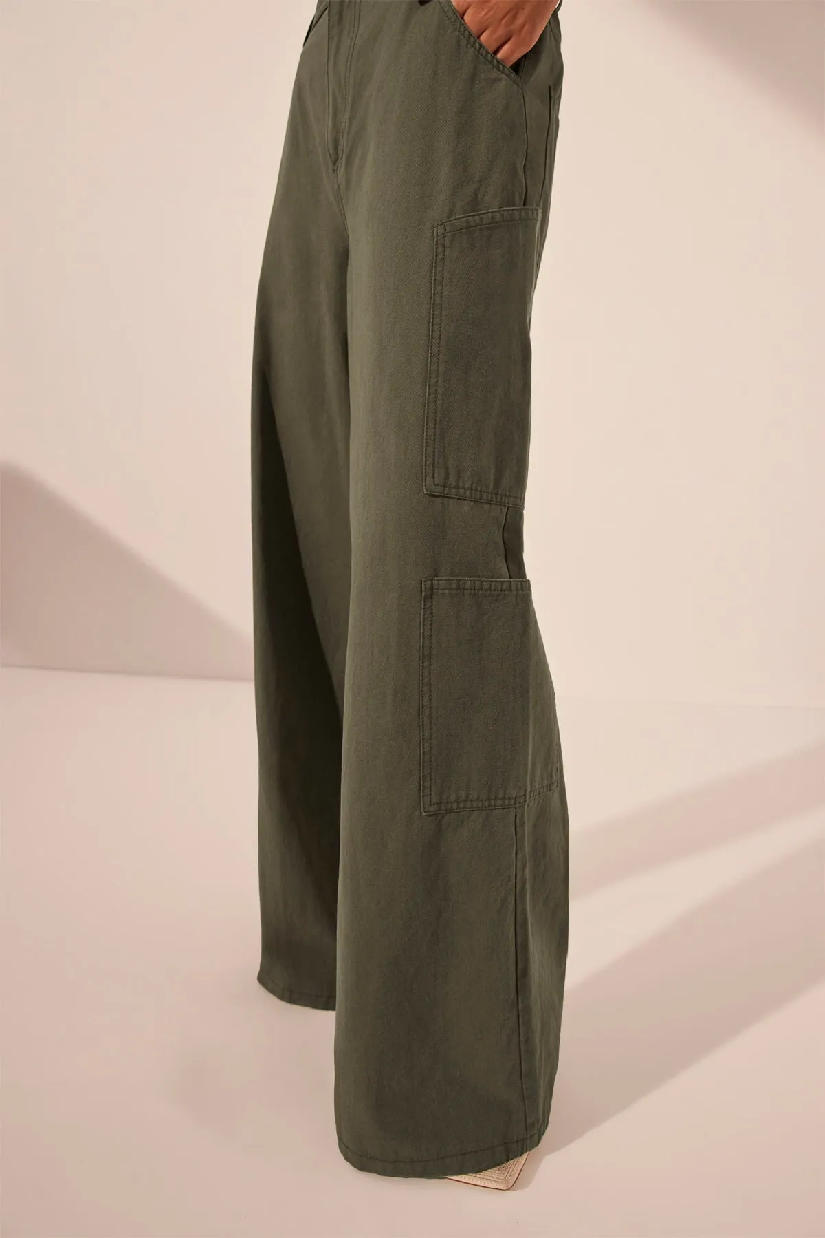 ARIANA WIDE LEG CARGO PANT - KHAKI sold by Shona Joy product image thumbnail 5