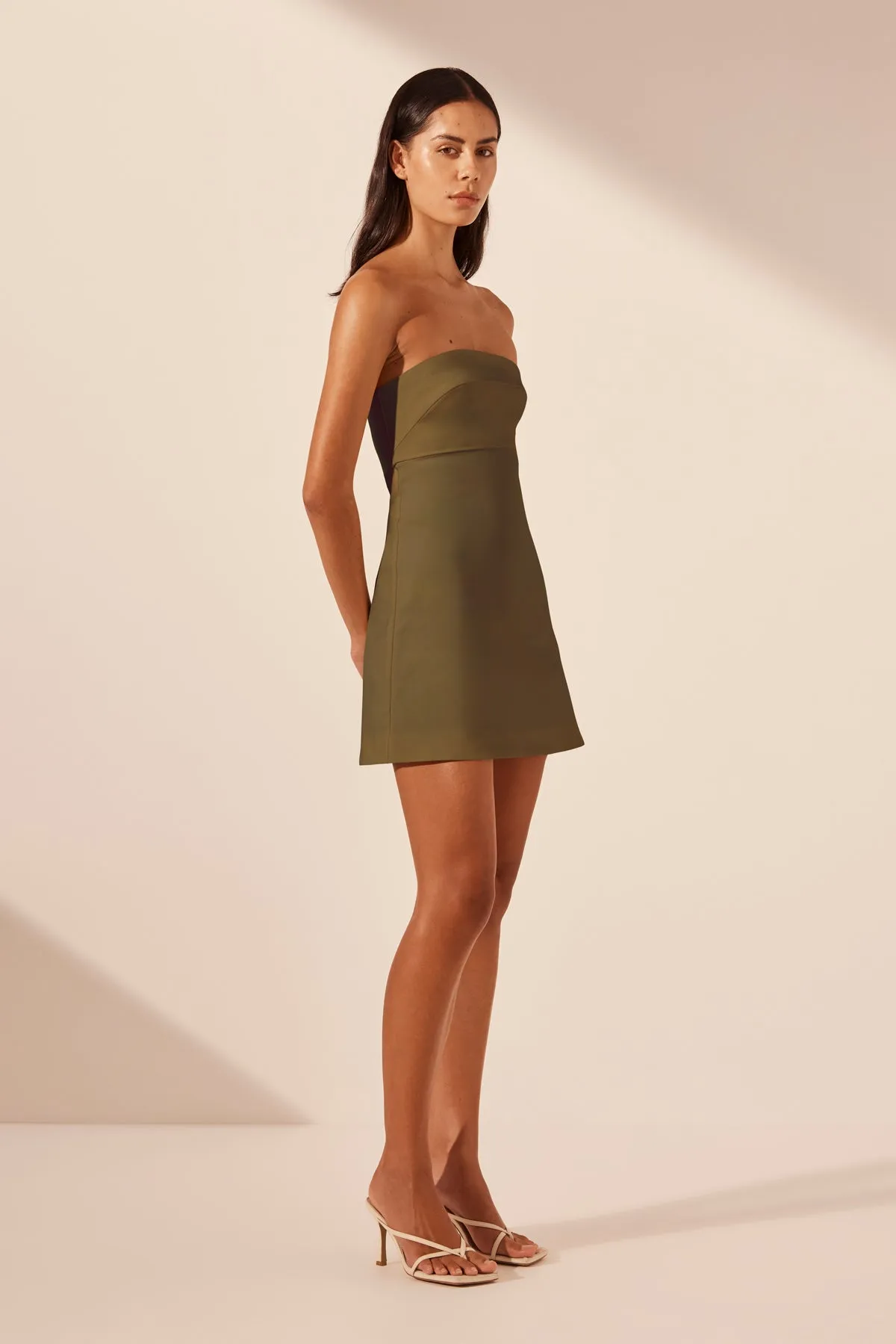 LANI STRAPLESS MINI DRESS - ARMY GREEN sold by Shona Joy product image thumbnail 2