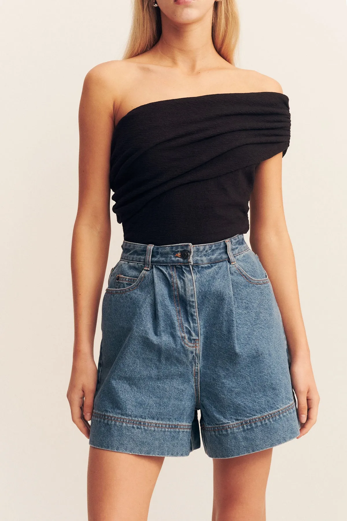 BEAU ONE SHOULDER TOP - BLACK sold by Shona Joy product image thumbnail 5