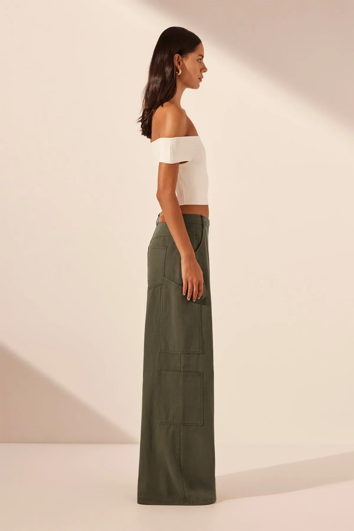 BASIC OFF SHOULDER TOP - IVORY sold by Shona Joy product image thumbnail 3