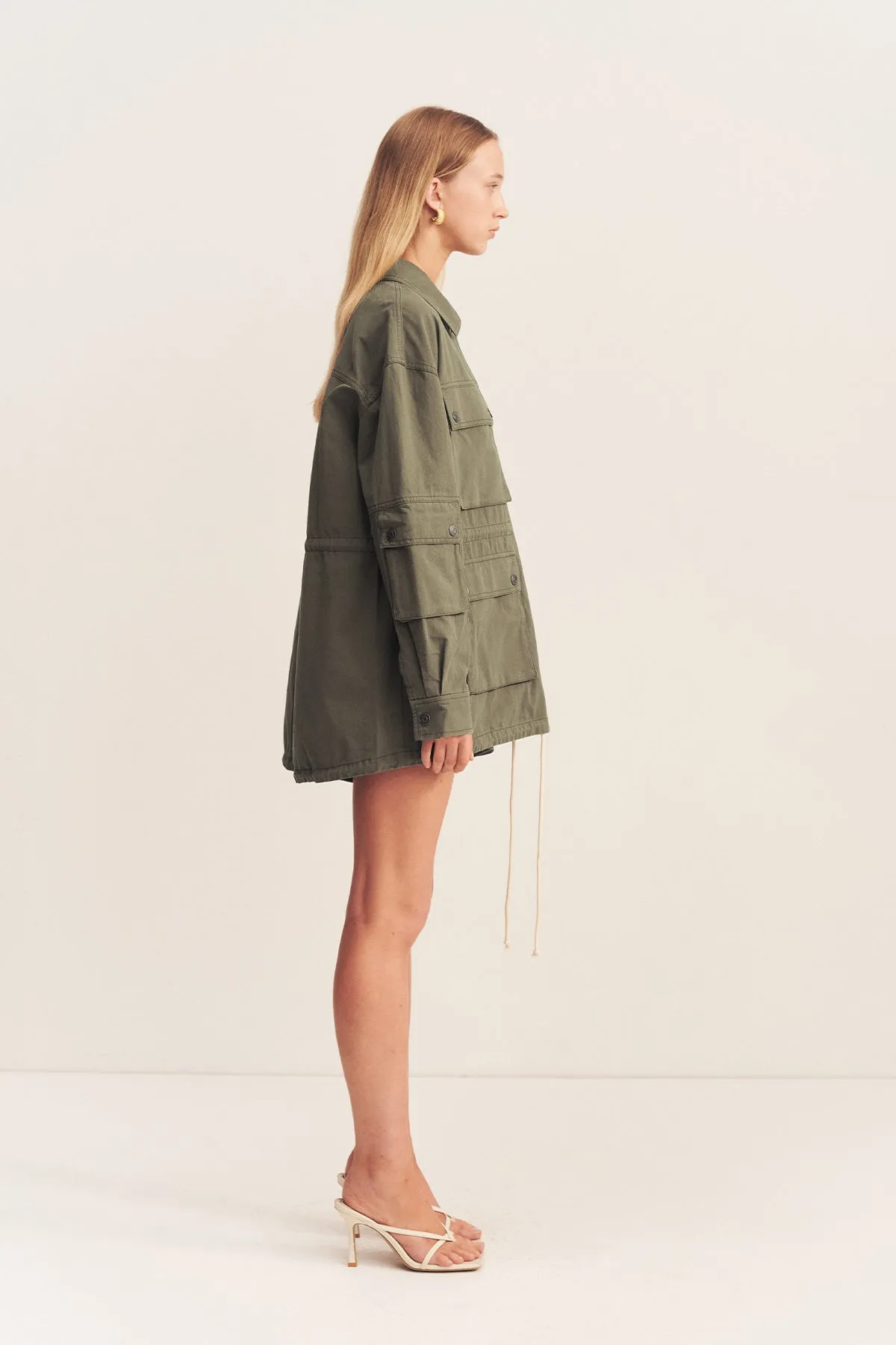 ARIANA ANORAK PATCH POCKET JACKET - KHAKI sold by Shona Joy product image thumbnail 4