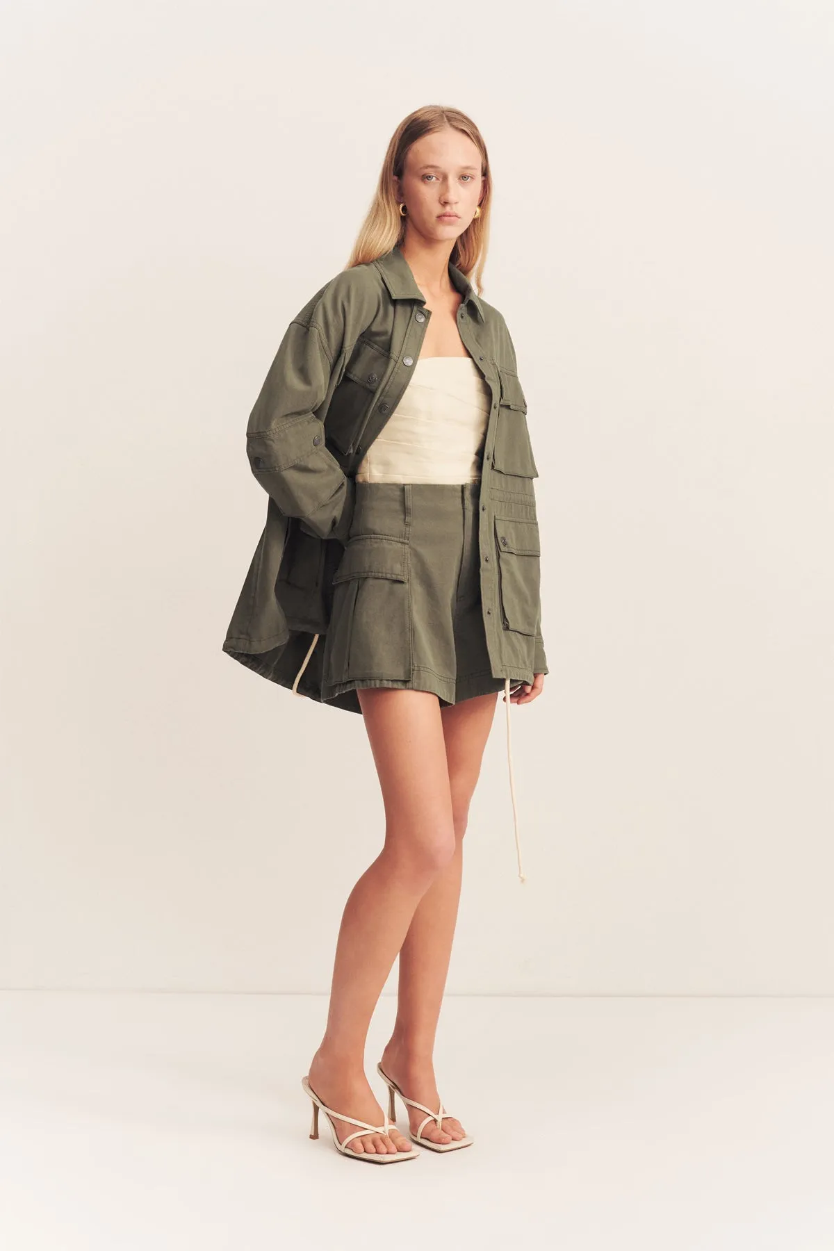 ARIANA ANORAK PATCH POCKET JACKET - KHAKI sold by Shona Joy product image thumbnail 3