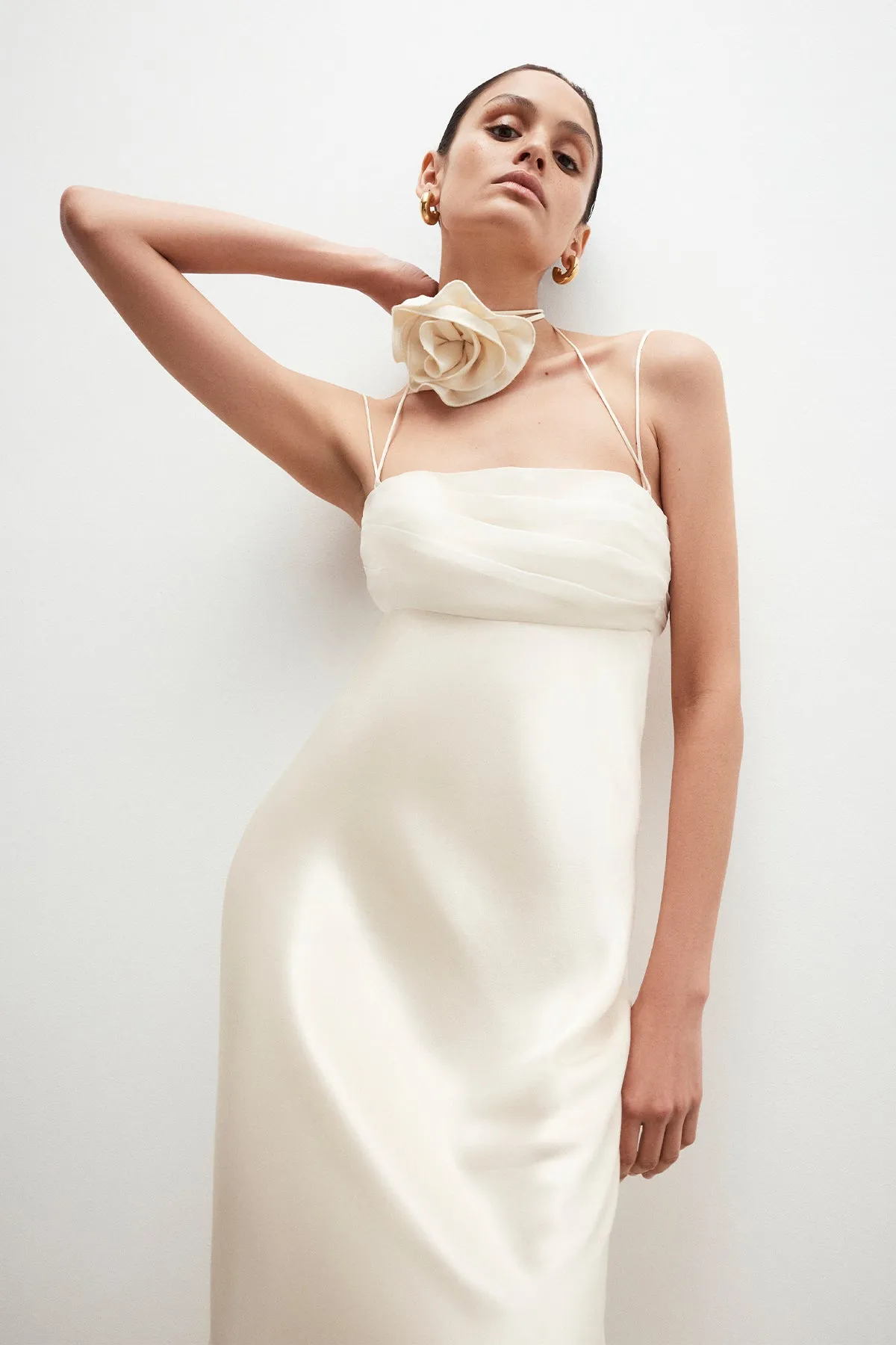 LA LUNE RUCHED TIE MAXI DRESS - CREAM sold by Shona Joy product image thumbnail 5