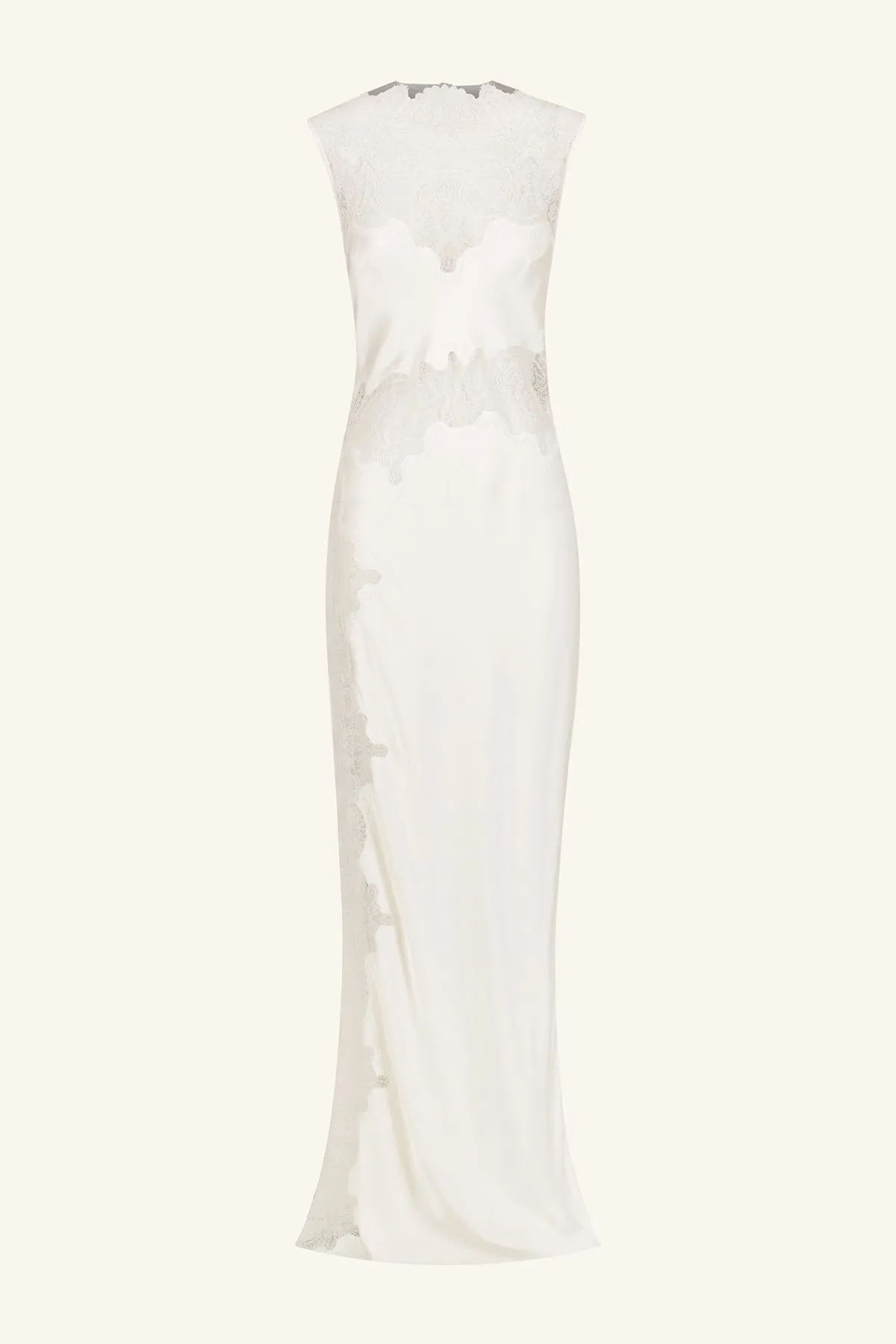 STRATUS SHEER LACE HIGH NECK MAXI DRESS - IVORY sold by Shona Joy product image thumbnail 5
