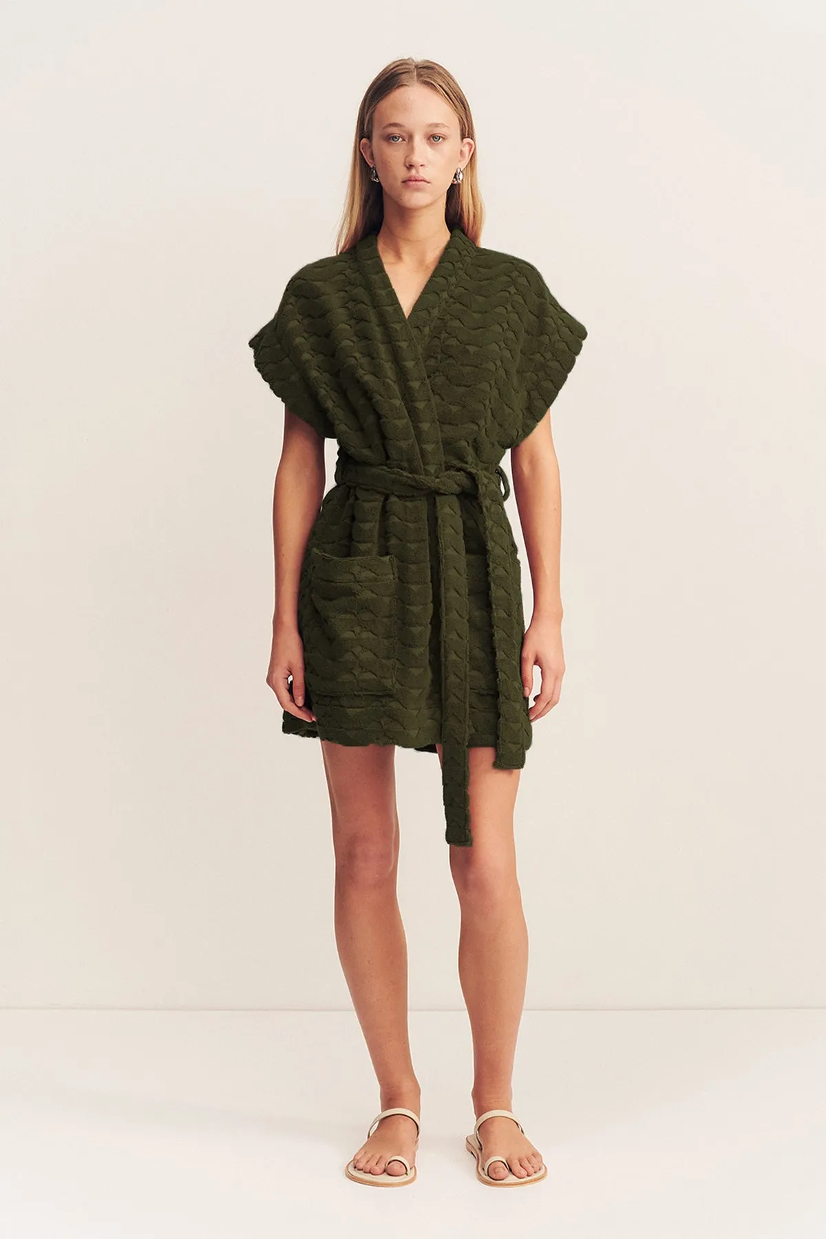 PAULINE SLEEVELESS ROBE - KHAKI sold by Shona Joy