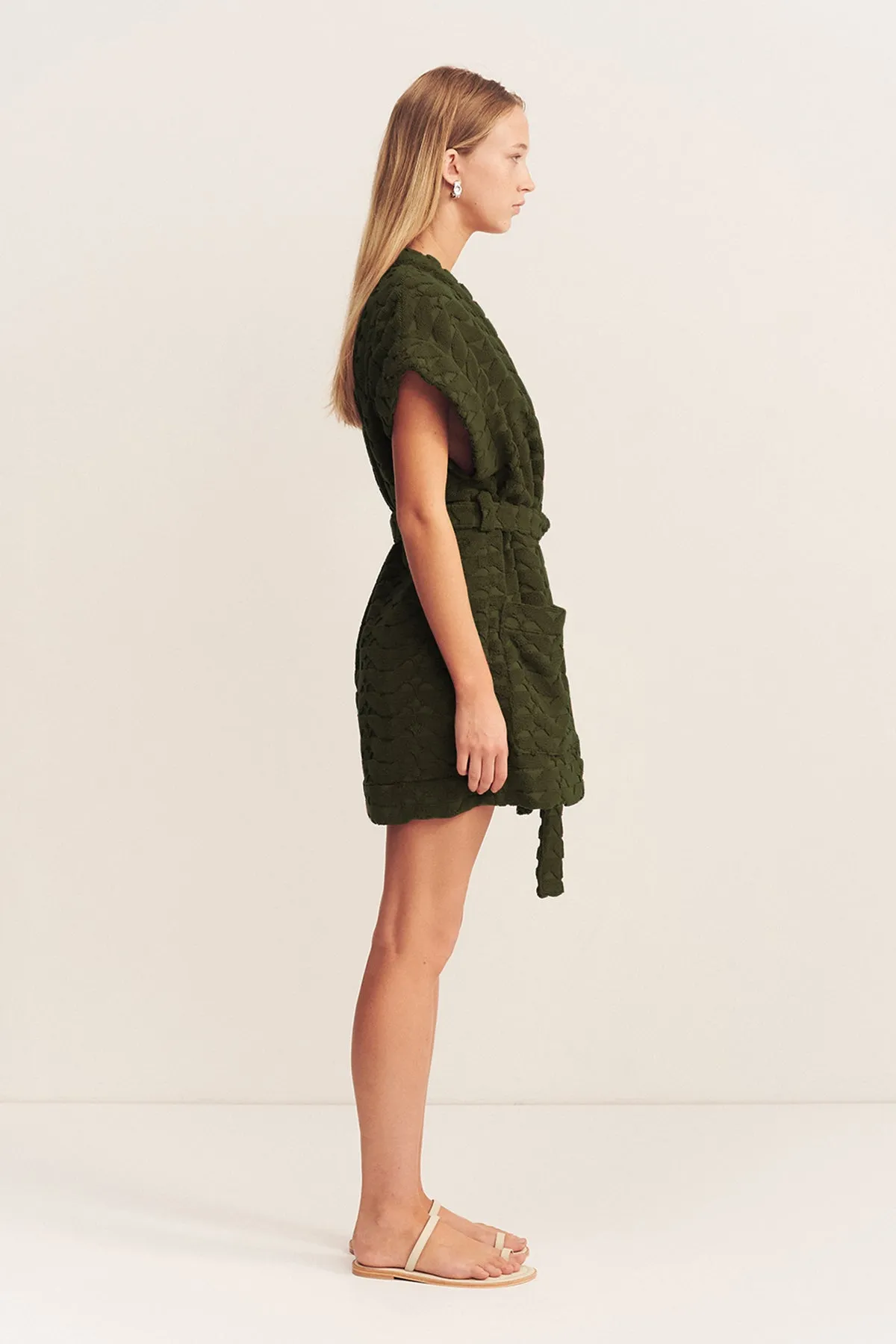 PAULINE SLEEVELESS ROBE - KHAKI sold by Shona Joy product image thumbnail 4