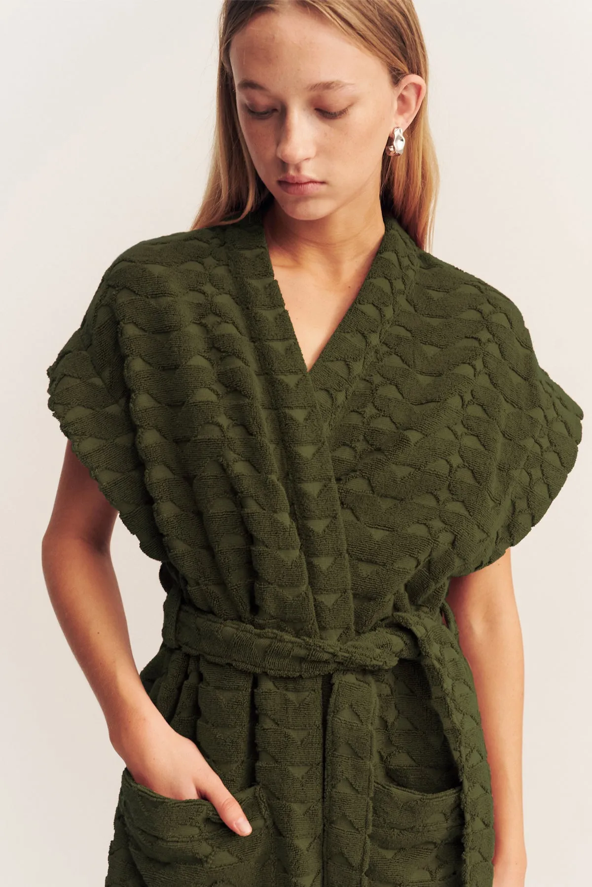 PAULINE SLEEVELESS ROBE - KHAKI sold by Shona Joy product image thumbnail 2
