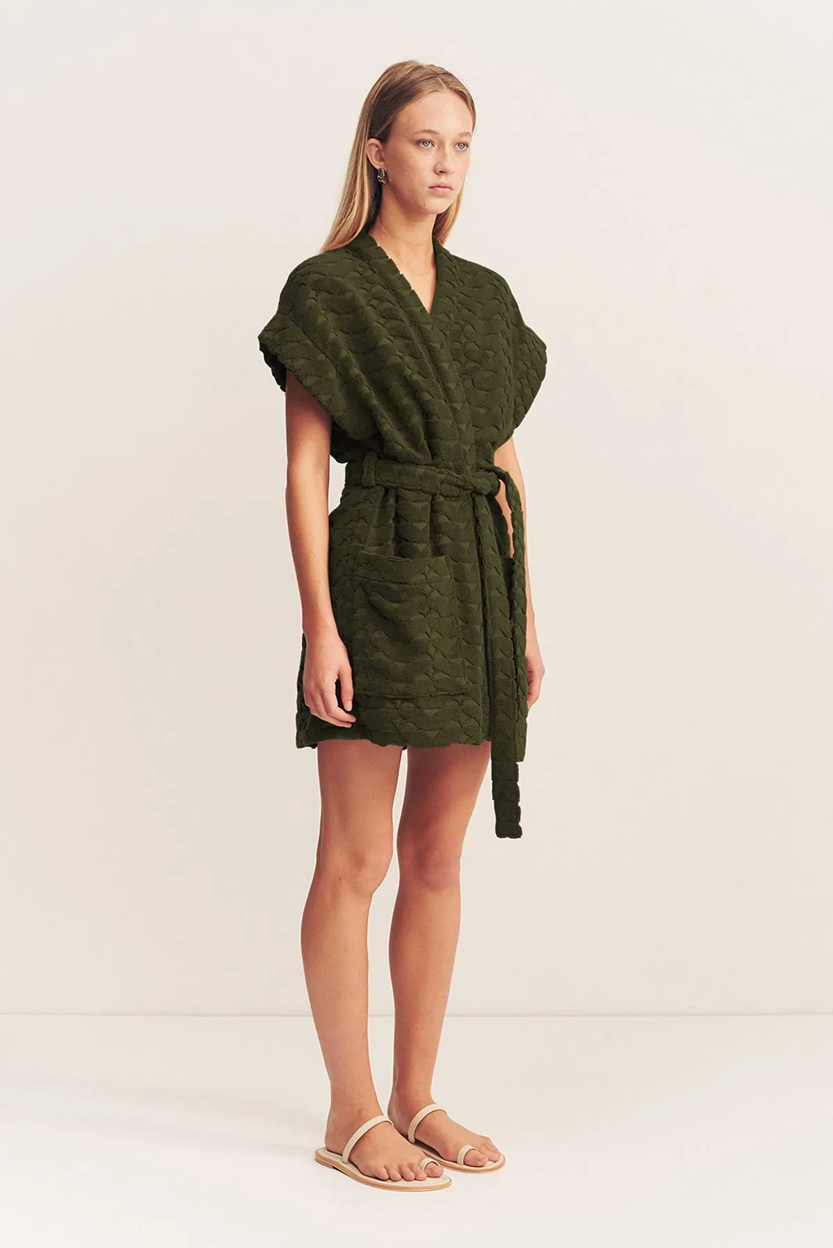 PAULINE SLEEVELESS ROBE - KHAKI sold by Shona Joy product image thumbnail 3