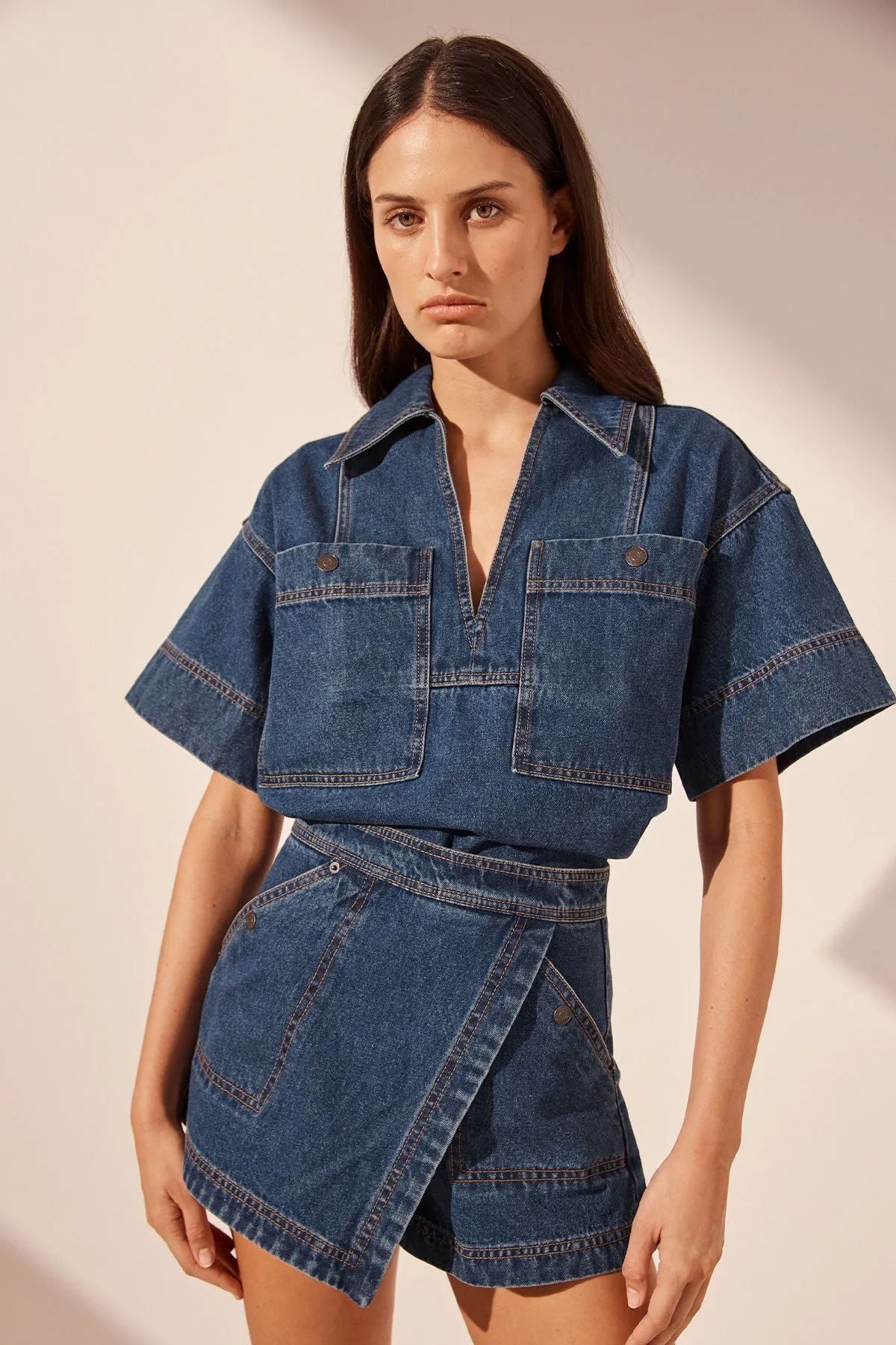 RAQUEL WRAP DETAIL SKORT sold by Shona Joy product image thumbnail 2