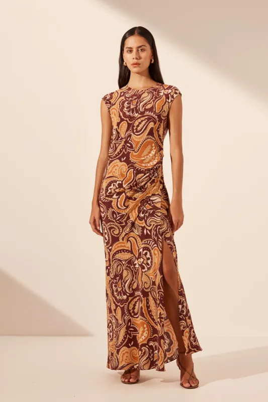 ZAHRA SILK SIDE SPLIT MAXI DRESS sold by Shona Joy