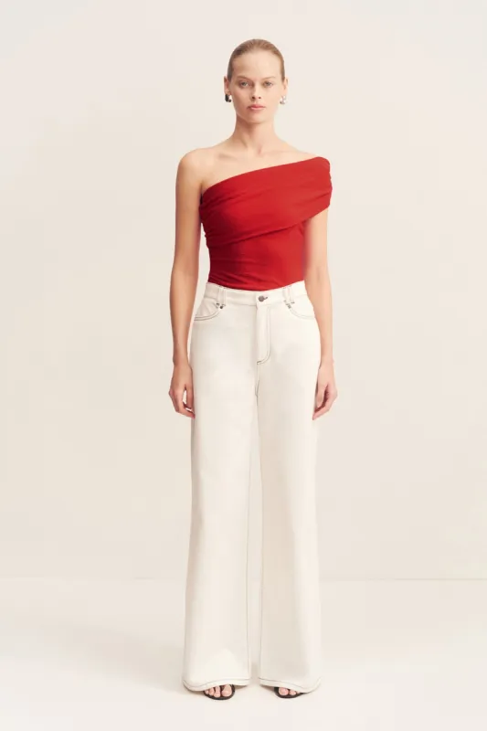 BEAU ONE SHOULDER TOP - CHILLI sold by Shona Joy