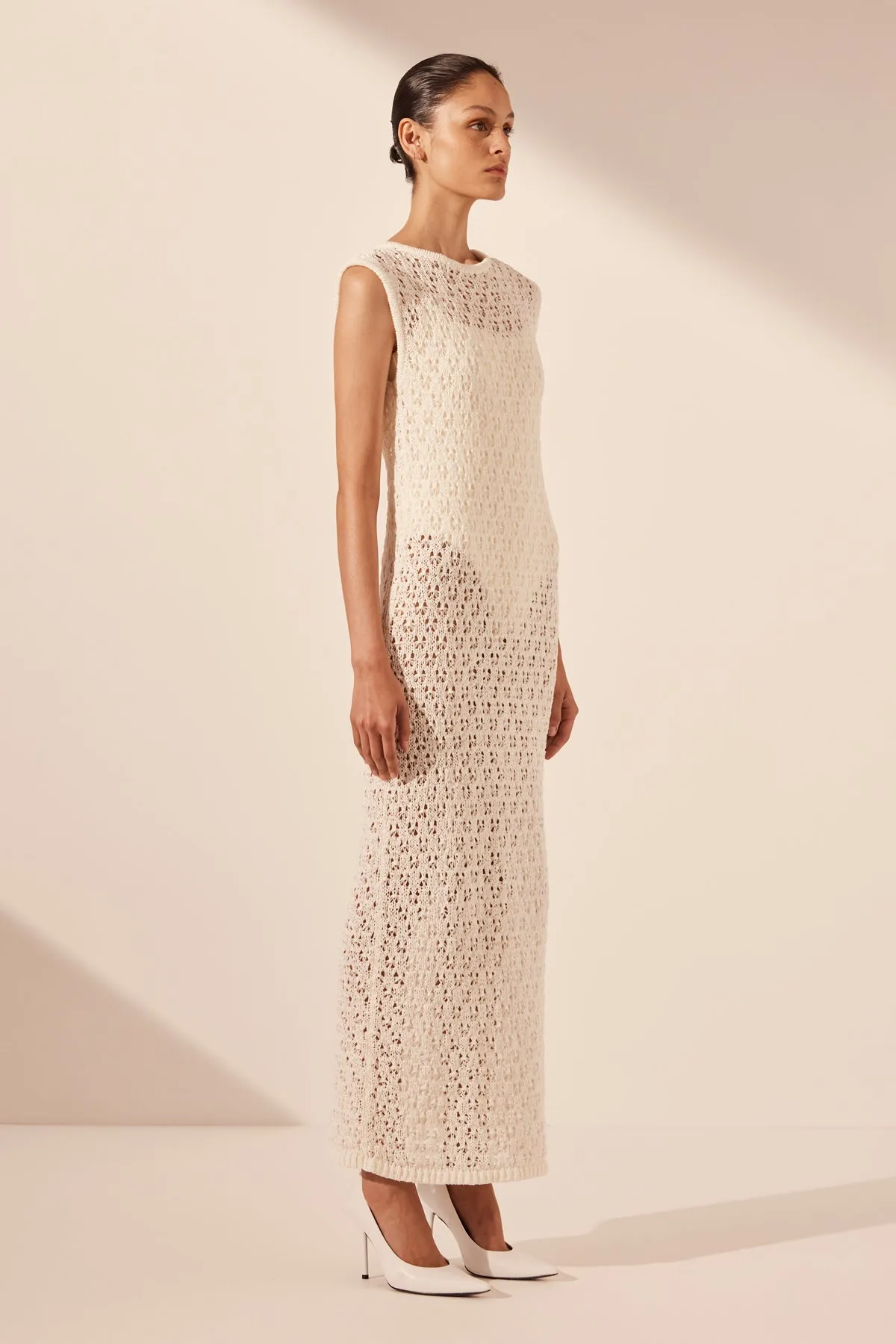 EMILIO ROUND NECK MIDI DRESS - RICE sold by Shona Joy product image thumbnail 3