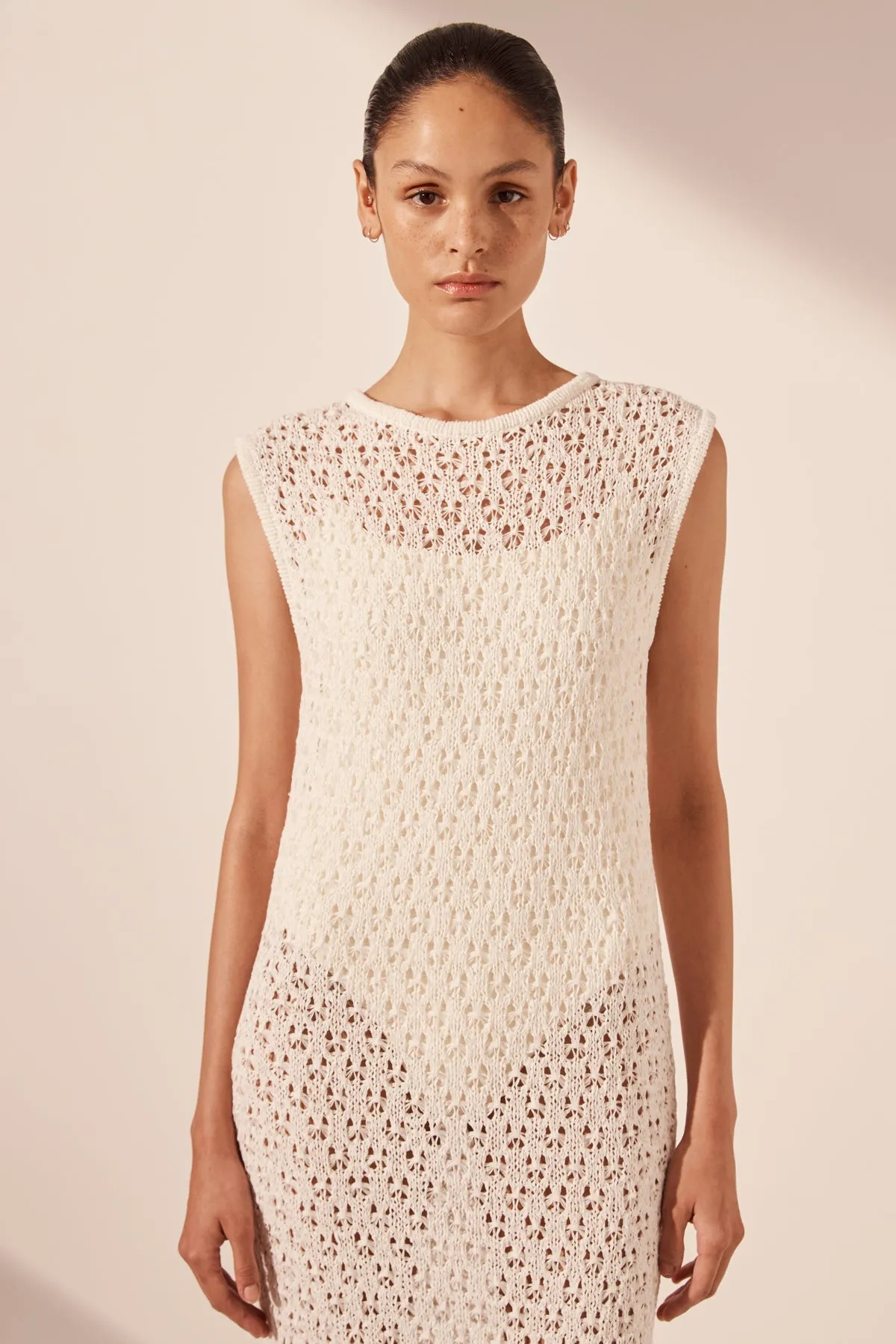 EMILIO ROUND NECK MIDI DRESS - RICE sold by Shona Joy product image thumbnail 2