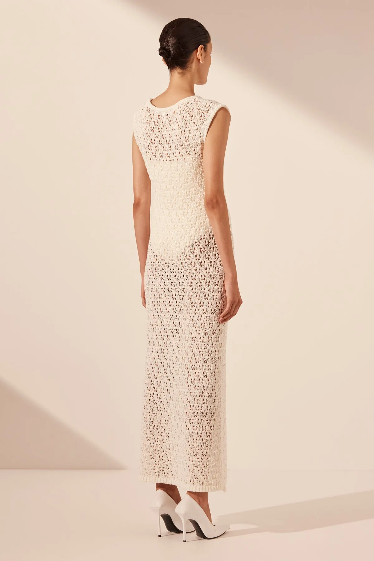 EMILIO ROUND NECK MIDI DRESS - RICE sold by Shona Joy product image thumbnail 4