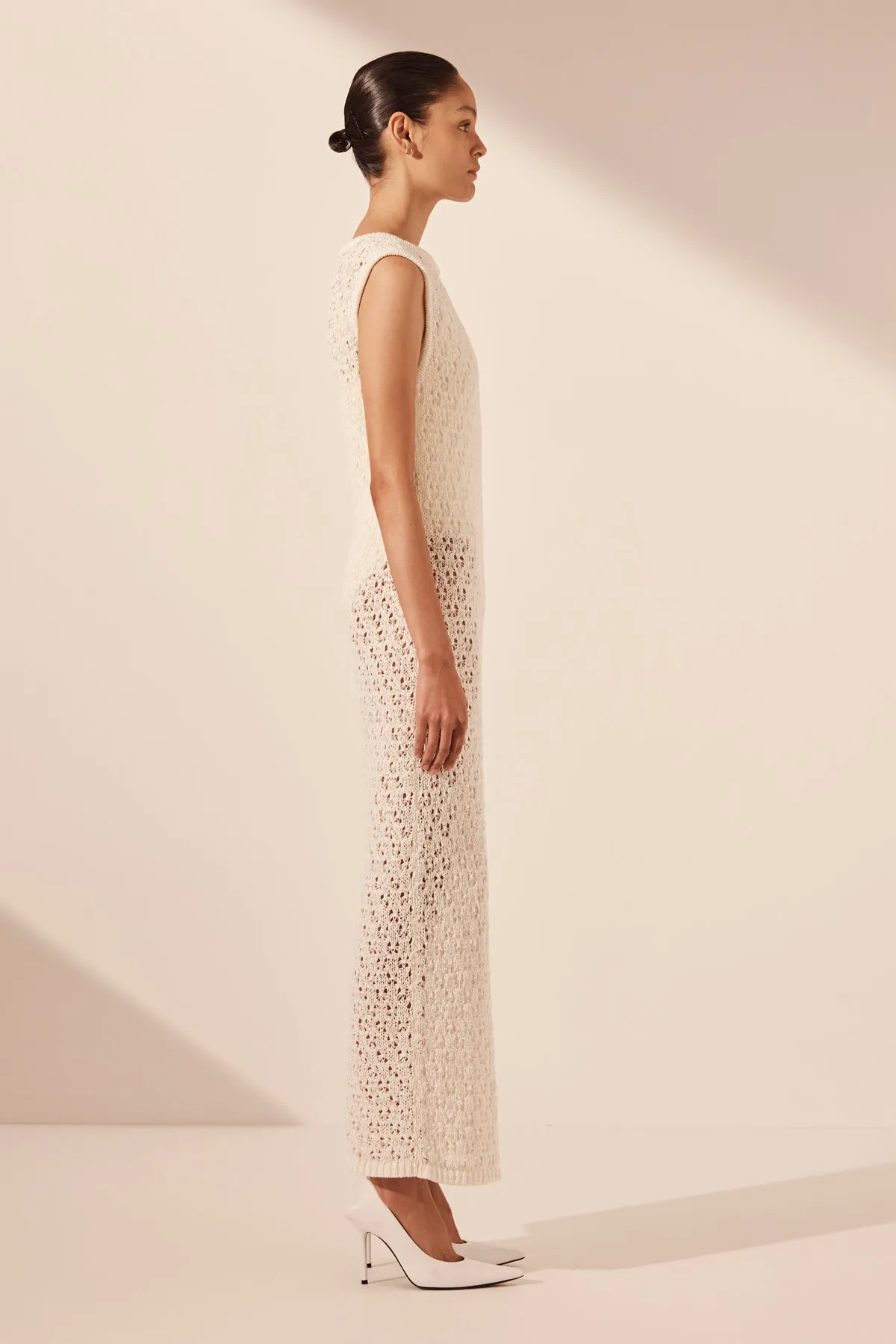 EMILIO ROUND NECK MIDI DRESS - RICE sold by Shona Joy product image thumbnail 5