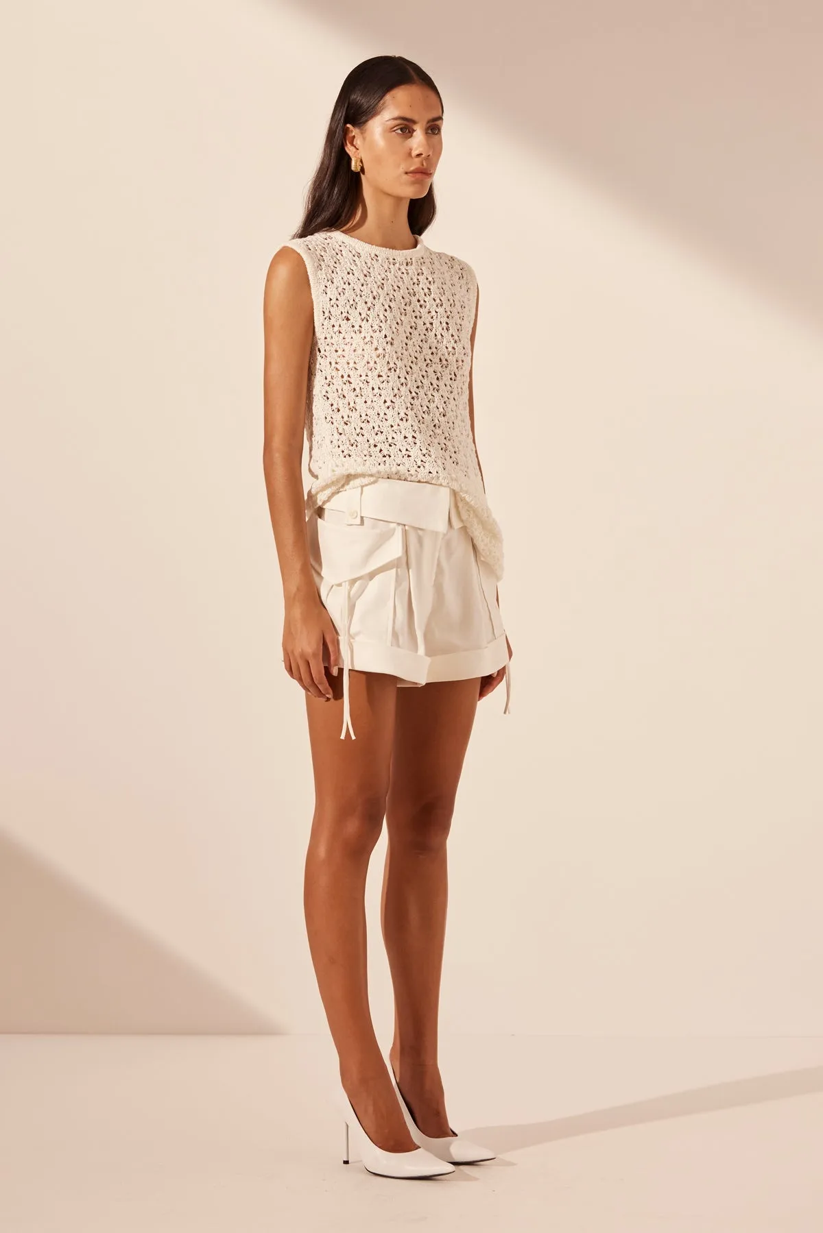 EMILIO ROUND NECK TANK - RICE sold by Shona Joy product image thumbnail 3