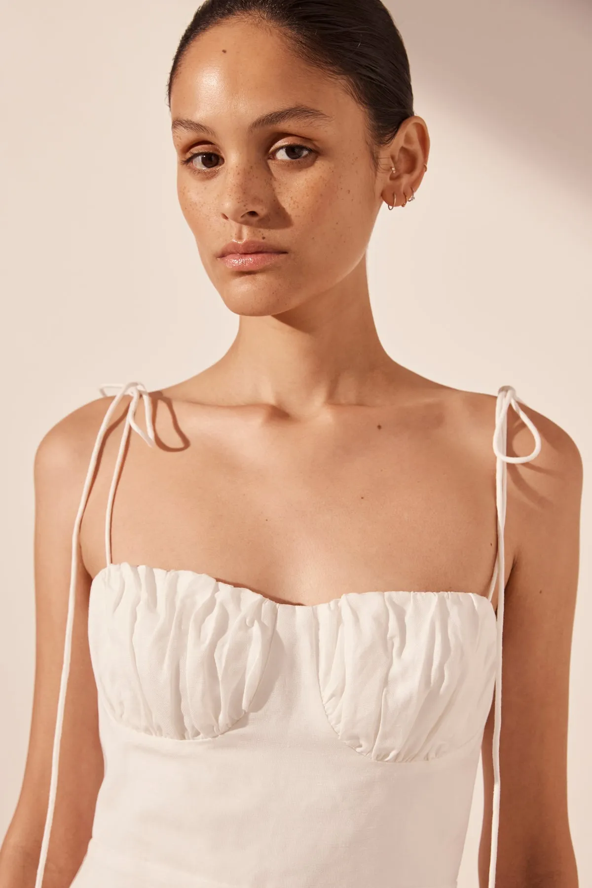 BLANC GATHERED MIDI DRESS sold by Shona Joy product image thumbnail 2