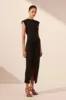 ABY TWIST MIDI DRESS - BLACK sold by Shona Joy