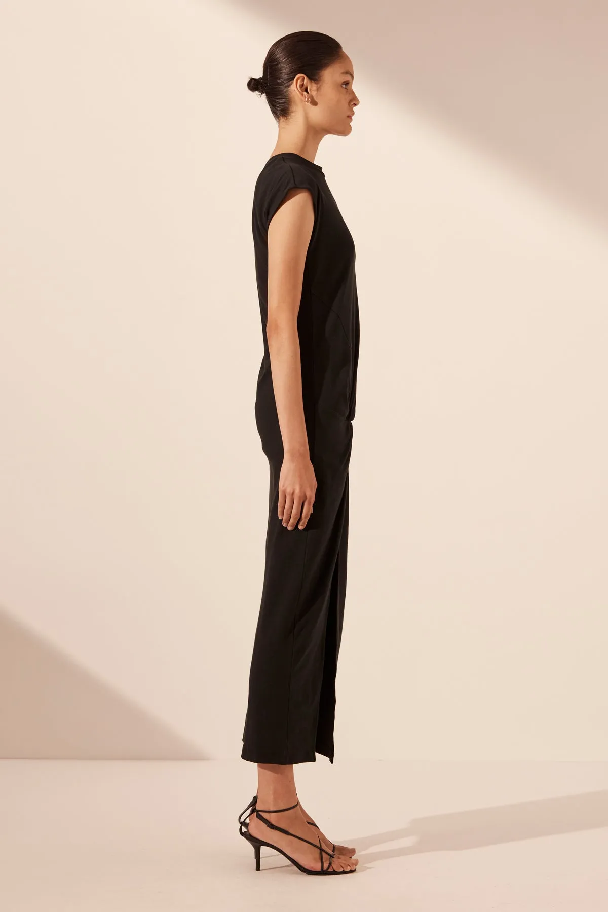 ABY TWIST MIDI DRESS - BLACK sold by Shona Joy product image thumbnail 4