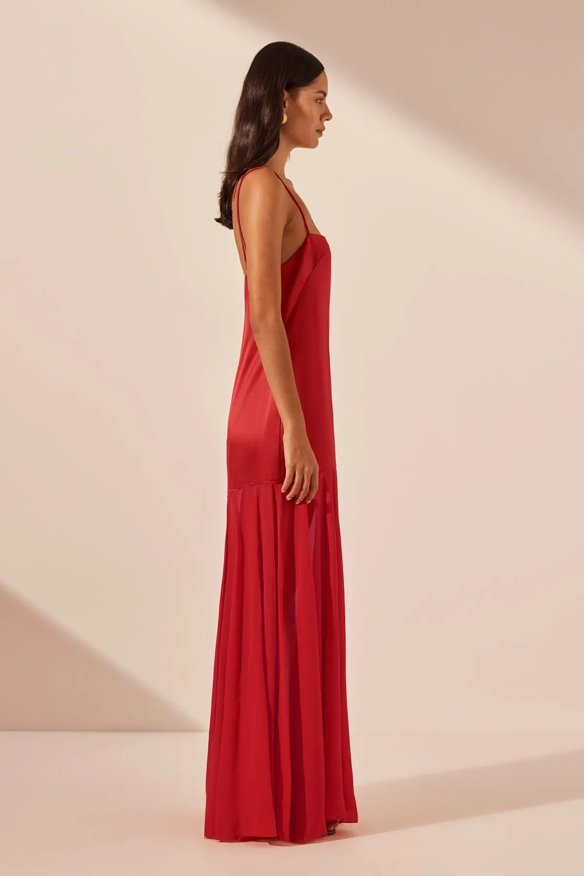 MORAYA DROPPED WAIST MAXI DRESS - CHILLI | Parallel
