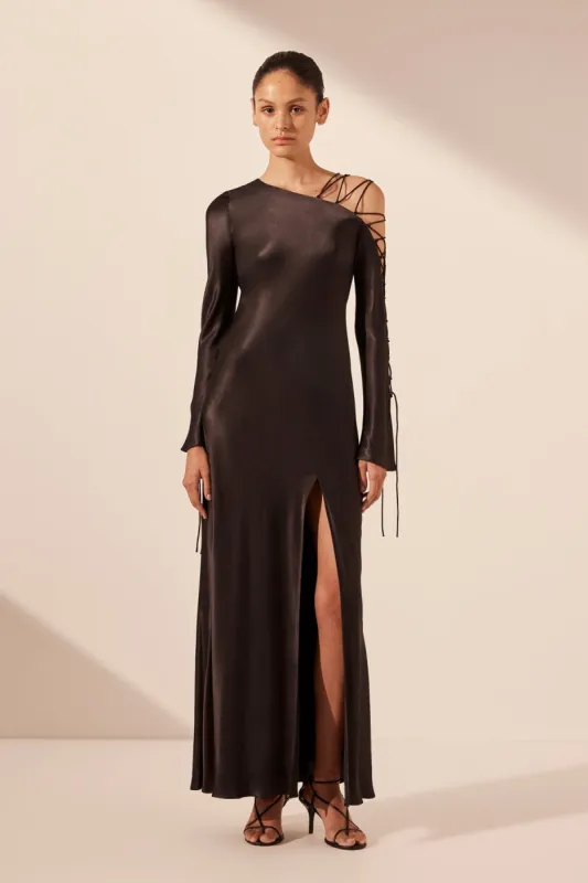 NORA LACE DETAIL MAXI DRESS - BLACK sold by Shona Joy