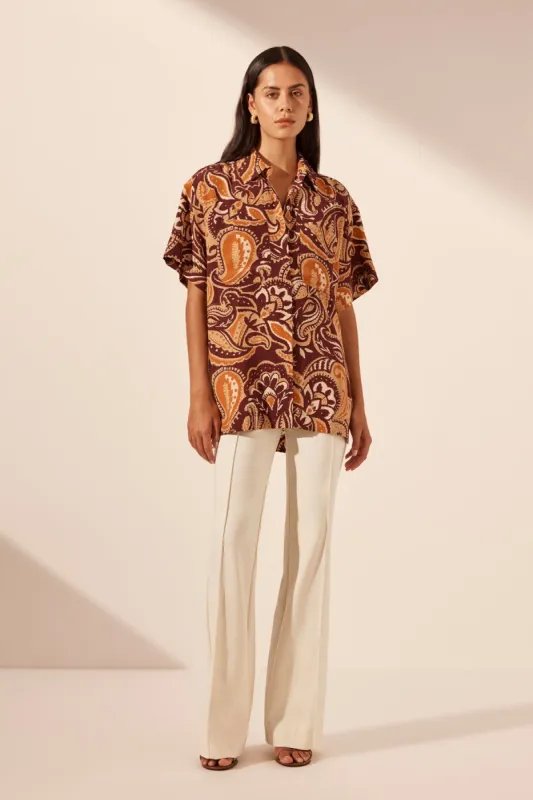 ZAHRA SILK SHORT SLEEVE SHIRT sold by Shona Joy