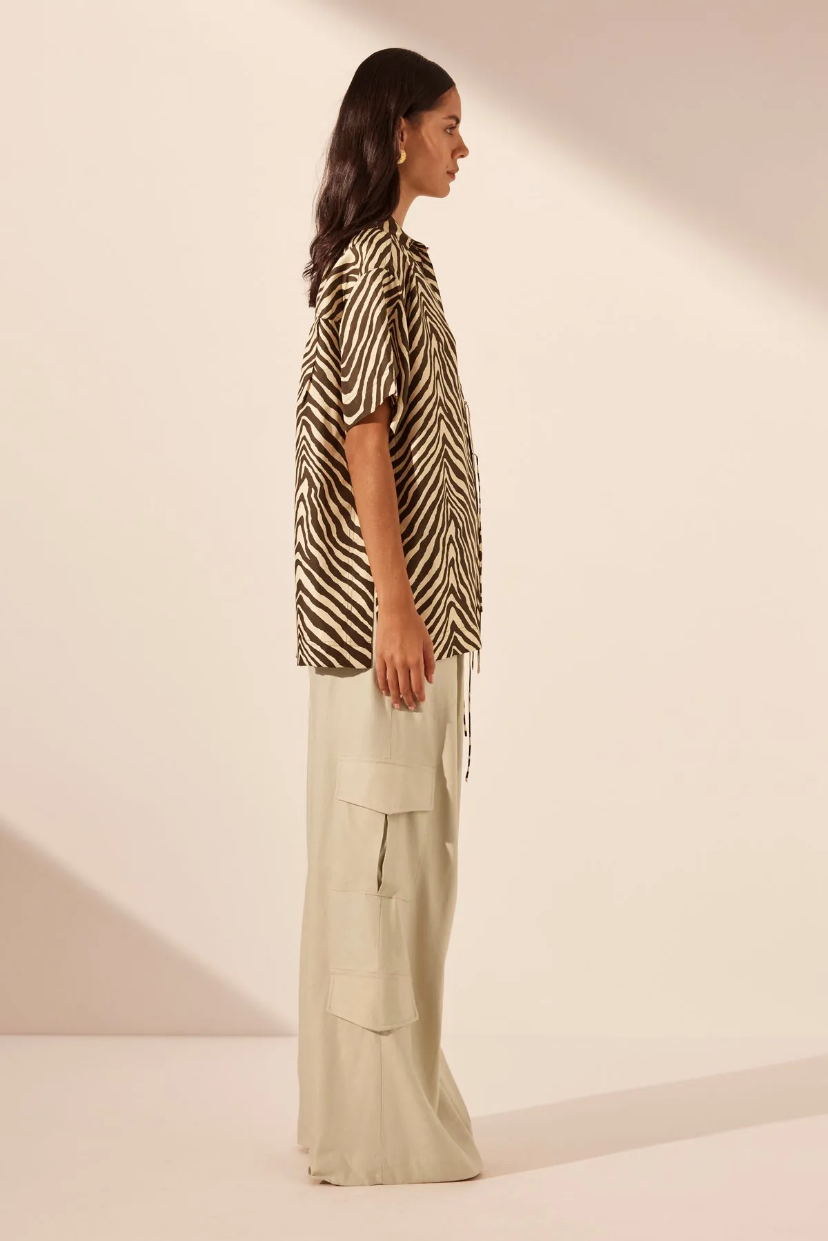 SANA SILK SHORT SLEEVE TIE SHIRT sold by Shona Joy product image thumbnail 4