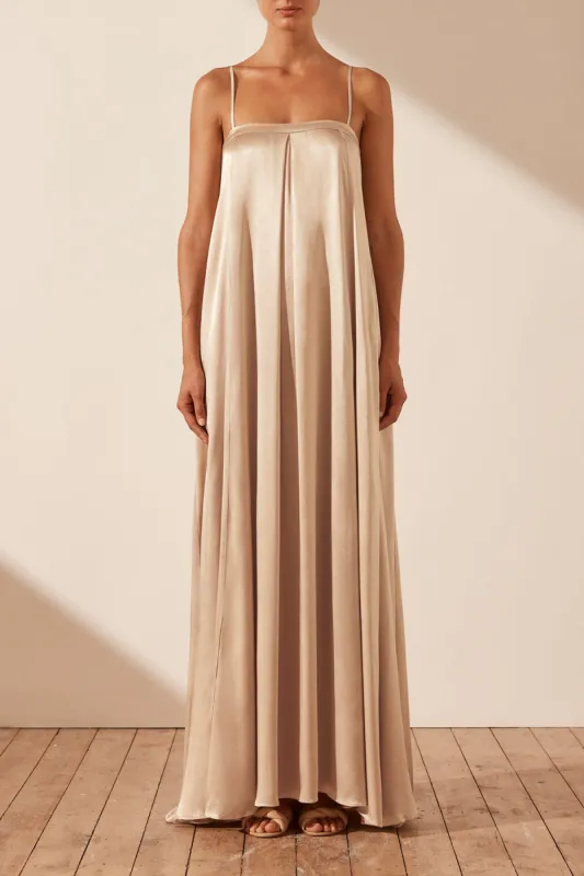 LA LUNE COLUMN MAXI DRESS - GOLD sold by Shona Joy