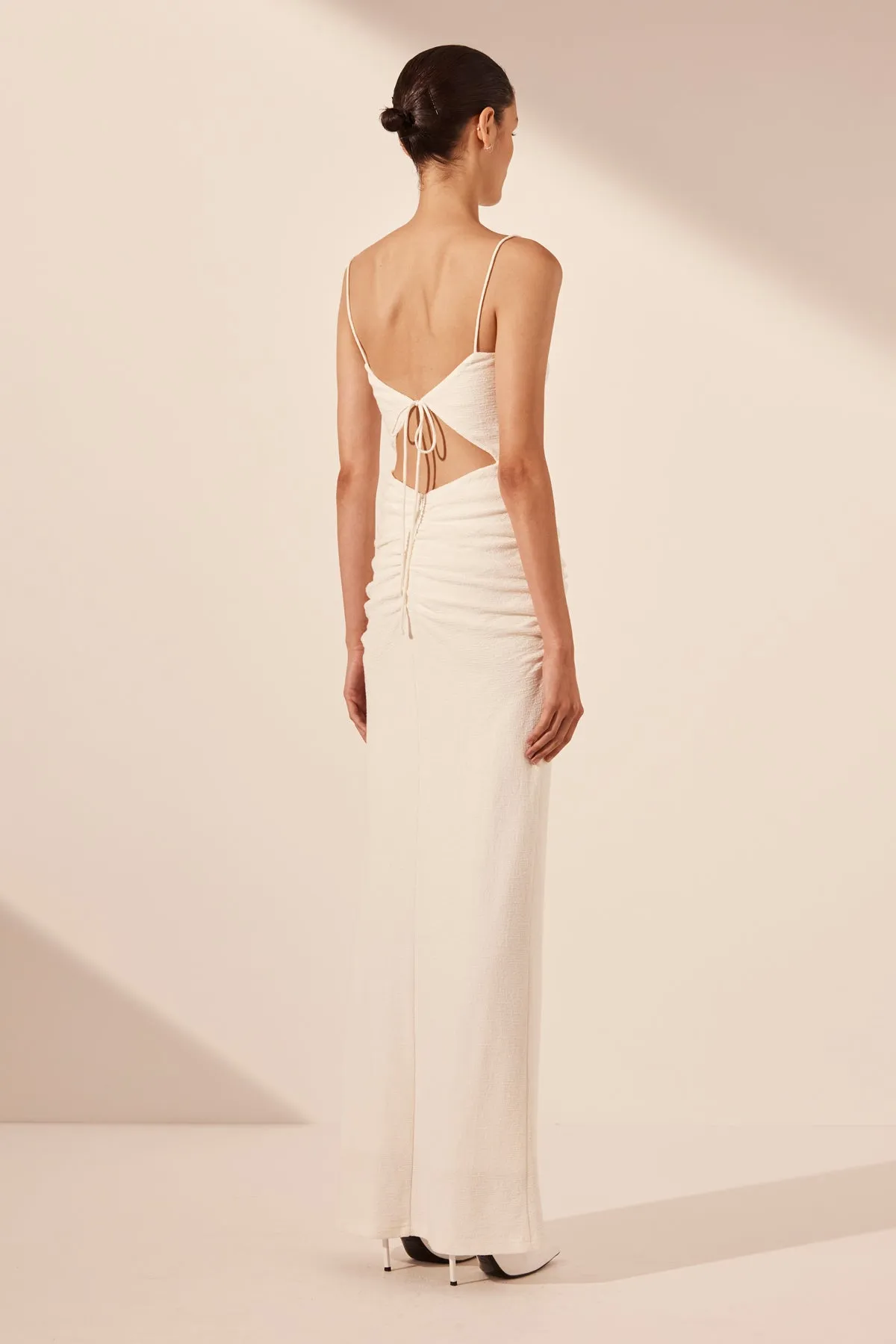 BEAU SLEEVELESS DRAWSTRING MAXI DRESS - IVORY sold by Shona Joy product image thumbnail 5