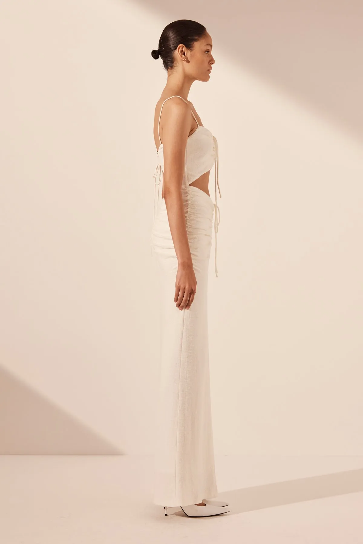 BEAU SLEEVELESS DRAWSTRING MAXI DRESS - IVORY sold by Shona Joy product image thumbnail 4
