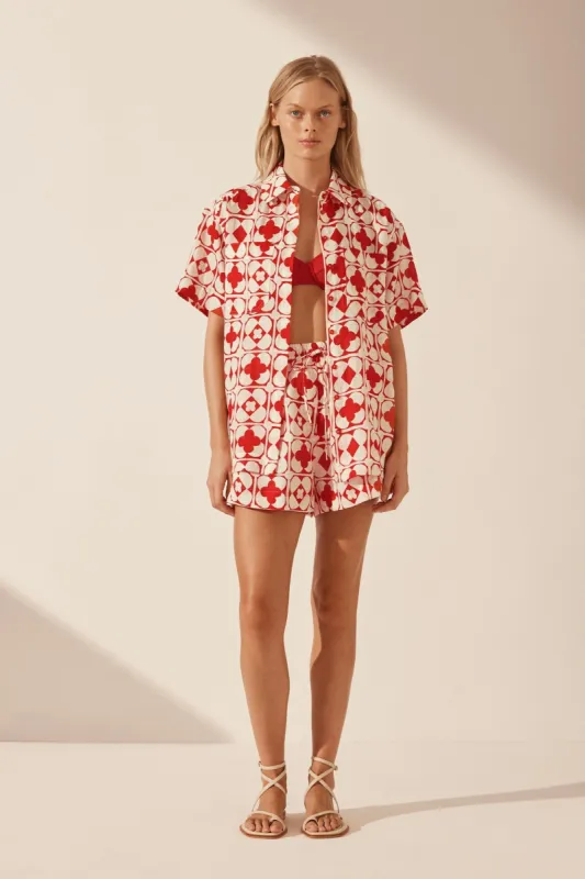 PALMIER LINEN SHORT SLEEVE RELAXED SHIRT sold by Shona Joy